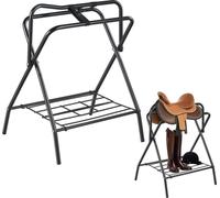 Porte-selle pliable VEVOR, lot de 2 porte-selles pour chevaux jusqu'à 60 kg, porte-chapeau portable, porte-selle robuste en acier pour selles anglaises et western, rangement de brides, noir