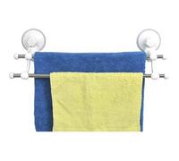 Tendance – Porte-serviettes 2 barres en acier inoxydable à ventouses – Blanc