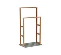 Porte serviette bambou 2 barres naturel et kaki