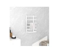 vidaXL Porte-serviette Blanc 24x12x48 cm Acier Blanc G