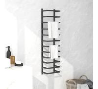 Porte-serviette Blanc 24x12x96 cm Acier Support Mural Salle de Bain vidaXL