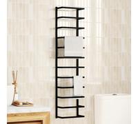 vidaXL Porte-serviette Noir 24x12x48 cm Acier Noir G