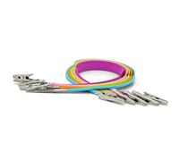 porte-serviette chaîne avec clip Pinces à bavoir en acier inoxydable, 5 pièces, chaîne Silicone, porte-écharpe et serviette pour repas en extérieur et fêtes(5pcs purple)