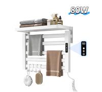 Porte-serviette électrique - 80W Sèche-serviettes électrique - affichage numérique - 5 étages - étanche - minuteur-55*40*22cm-Blanc
