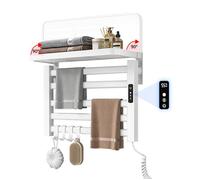 Porte-serviette électrique Avec affichage numérique - 80W Sèche-serviettes électrique - 5 étages - étanche - minuteur -55*40*22cm