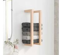 Porte-serviette Étagère Salle de Bain Marron Cire Bois de Pin Massif vidaXL