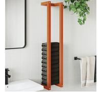 Porte serviette marron cire 23x18x110 cm bois de pin massif