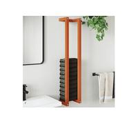Porte serviette marron cire 23x18x110 cm bois de pin massif