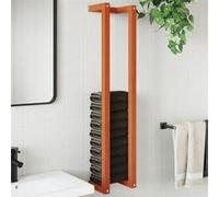 Porte serviette marron cire 23x18x110 cm bois de pin massif Marron G