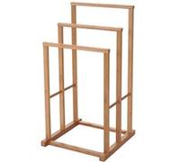 Porte-serviette HWC-B18 pour salle de bains, Bambou, 82x42x42cm