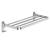 Porte Serviette Mural Salle de Bain Porte-serviettes Pliant En Acier Inoxydable 304 Salle De Bain Étagère Unique Salle De Bain Hôtel Étagère Sur Rail Porte-serviettes Mural Gain de Place(70cm)