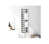 Porte serviette Noir 24x12x96 cm Acier