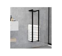 Porte-serviette Noir 12,5x12,5x60 cm Fer Support Stockage Salle de Bain vidaXL