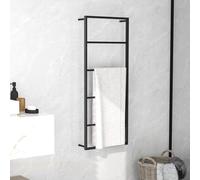 Porte-serviette Noir 45x10x115 cm Acier Support Mural Salle de Bain vidaXL