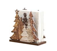 Porte Serviette Papier Porte-mouchoirs en bois épais, forme de sapin Noël classique