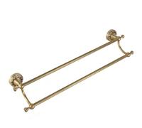 Porte Serviette Salle de Bain, Double Porte-Serviettes en Laiton Brossé de 60CM, Design élégant, Accessoire Salle de Bain, Porte Serviette Murale pour Salle de Bain et Cuisine, Installation de Forage