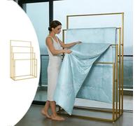 Porte Serviette Salle de Bain Étagère à Courtepointes à 4 Niveaux Grande Capacité, Rangement Robuste pour Couvertures, Serviettes, Papier d'emballage ou Plans, Présentoir(Golden,100cm (39 3/8"))