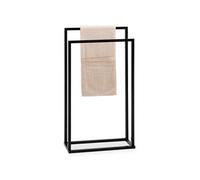 Porte Serviette Salle de Bain MAILO H 84 cm en Métal Noir, Design Simple et Moderne, Sur Pieds avec Socle Stable