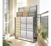 Porte Serviette Salle de Bain Porte-tapis sur Pied de 180 cm de Haut, Échelle Porte-couvertures pour Salle de Bain/Salon/Magasins, Porte-serviettes Multicouches Robustes(Black,150cm (59"))