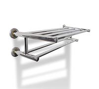 Porte Serviette Salle de Bain, Support Serviette Mural Porte Serviettes Double - Barre Fixe 6 Tubes