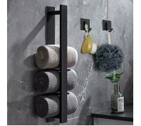 Porte serviette sans perçage, porte serviette noir, porte serviette salle de bain, porte serviette invité, porte serviette mural in