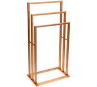 Porte serviette sur pied en bambou 3 bras - 40x24x82cm Beige G