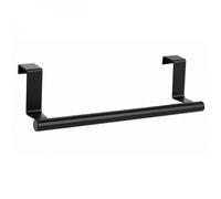 Porte serviette torchon crochet à suspendre cuisine ou salle de bain - Acier inoxydable - 23.5 cm - Noir - Vivezen