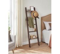 Porte serviette - VASAGLE - Support Serviette à 5 Niveaux - Étagère Échelle Inclinée - Bordeaux Rustique