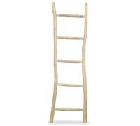 vidaXL Porte-serviette 5 barreaux en teck massif 45 x 150 cm Naturel
