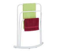 Relaxdays Porte-serviettes non fixe 3 barres support salle de bain semi-circulaire 86×66×21 cm Blanc