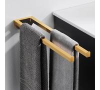 Porte-serviettes 42 cm en acier inoxydable, finition dorée, sans perçage, fixation possible avec clous