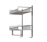 Porte-Serviettes À 2 Niveaux,étagère Murale for Porte-Serviettes,Support De Rangement for Panier en Maille,en Aluminium Spatial, for Salon,Balcon,Salle De Bain(Color 4,L-33cm)