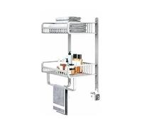 Porte-Serviettes À 2 Niveaux,étagère Murale for Porte-Serviettes,Support De Rangement for Panier en Maille,en Aluminium Spatial, for Salon,Balcon,Salle De Bain(Color 2,L-43cm)