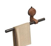 Porte-Serviettes à Ventouse, Barre Porte Serviette Murale en Forme de Lignine, Support des Serviettes sans Perçage en Bois de Nettoyage avec Tige Mobile, Crochets Muraux pour Salle de Bain et Cuisine