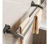 Porte-serviettes à ventouse - Barre porte-serviettes amovible en aluminium spatial, pour salle de bain