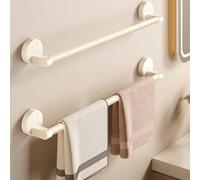 Porte-serviettes à ventouse sans perçage en aluminium 69,8 cm Barre de serviette de bain murale Blanc 70 cm Design gain de place