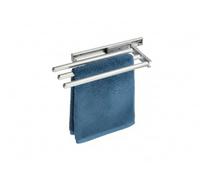 Porte-serviettes amovible en aluminium à 3 bras, porte-serviette de salle de bain cuisine à 3 tiges de 31 cm, porte-torchon mural télescopique avec rail coulissant en aluminium pivotant à 90°