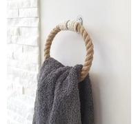 Porte-serviettes, anneau mural vintage, anneau de serviette à main rustique pour salle de bain, 15 x 16 x 2 cm