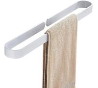 Porte-Serviettes Auto-adhésif Porte-Serviettes Décoratif en Métal De Salle De Bain De Cuisine, Support Mural De Rangement Et Présentoir pour Les Serviettes De Main, De Vaisse, White, 40cm