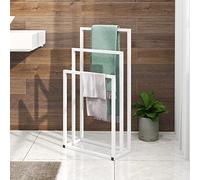 Porte-serviettes autonome à 3 niveaux, support de serviette en métal et égouttoir à serviettes pour salle de bain, cuisine, échelle pour serviettes, vêtements, essuie-mains, gants de toilette