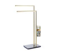 Porte-serviettes autonome noir - Porte-serviettes multifonction et double séchoir à linge avec barres élégantes pour serviettes et vêtements