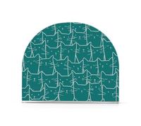Porte-serviettes autoportant en acrylique doré avec motif de chat vert pour extérieur, salle à manger et porte-ustensiles, décoration d'intérieur pour salle de bain, restaurant
