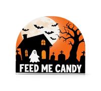 Porte-serviettes autoportant en acrylique pour salle de bain - Motif dessin animé Halloween Feed Me Candy - Pour fête, mariage, événements - Décoration d'intérieur pour table, cuisine