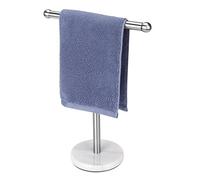 Porte-Serviettes avec Base Lourde en marbre, Porte-Serviettes en Forme de T, autoportant pour comptoir de Salle de Bain, Meuble-lavabo, Acier Inoxydable 304 (Argent brossé)