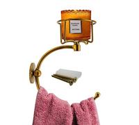 Porte-serviettes avec bougeoir vintage pour mur, crochet de serviette pour mur de salle de bain, anneau de serviette rustique avec porte-bougie élégant, support mural robuste pour salle de bain