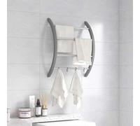 vidaXL Porte-serviettes avec crochets – Aluminium Argenté 56x16x72 cm