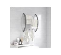Porte-serviettes avec Crochets Organisateur de Serviettes Mural Suspendu Etagère de Douche Salle de Bain Argenté 56x16x72 cm Aluminium