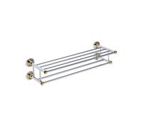 Porte-serviettes avec double étagère RETRO en chrome-or 66,5x16,5x22,5 cm