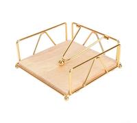 Porte-serviettes carré d'inspiration vintage pour serviettes en papier de soie en fer et bois pour usage résidentiel et commercial, y compris les cafés et les hôtels