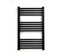 Porte-Serviettes Chauffant Acier Inoxydable - Seche Serviette Electrique, Finition Poli Miroir, Série Milano, Montage Mural H800 x L500mm, Noir Mat